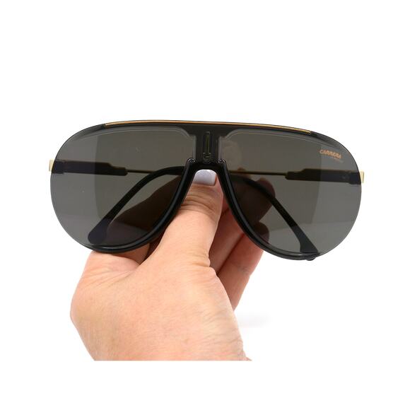 NEW CARRERA SUPERCHAMPION BLACK/GOLD GREY AUTHENTIC SUNGLASSES - Picture 8 of 11